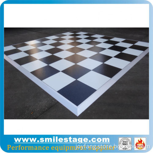 Portable black and white pvc dance floor